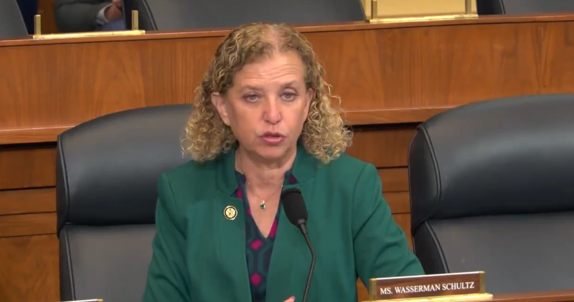 Debbie Wasserman Schultz hablando en el Congreso de Estados Unidos.