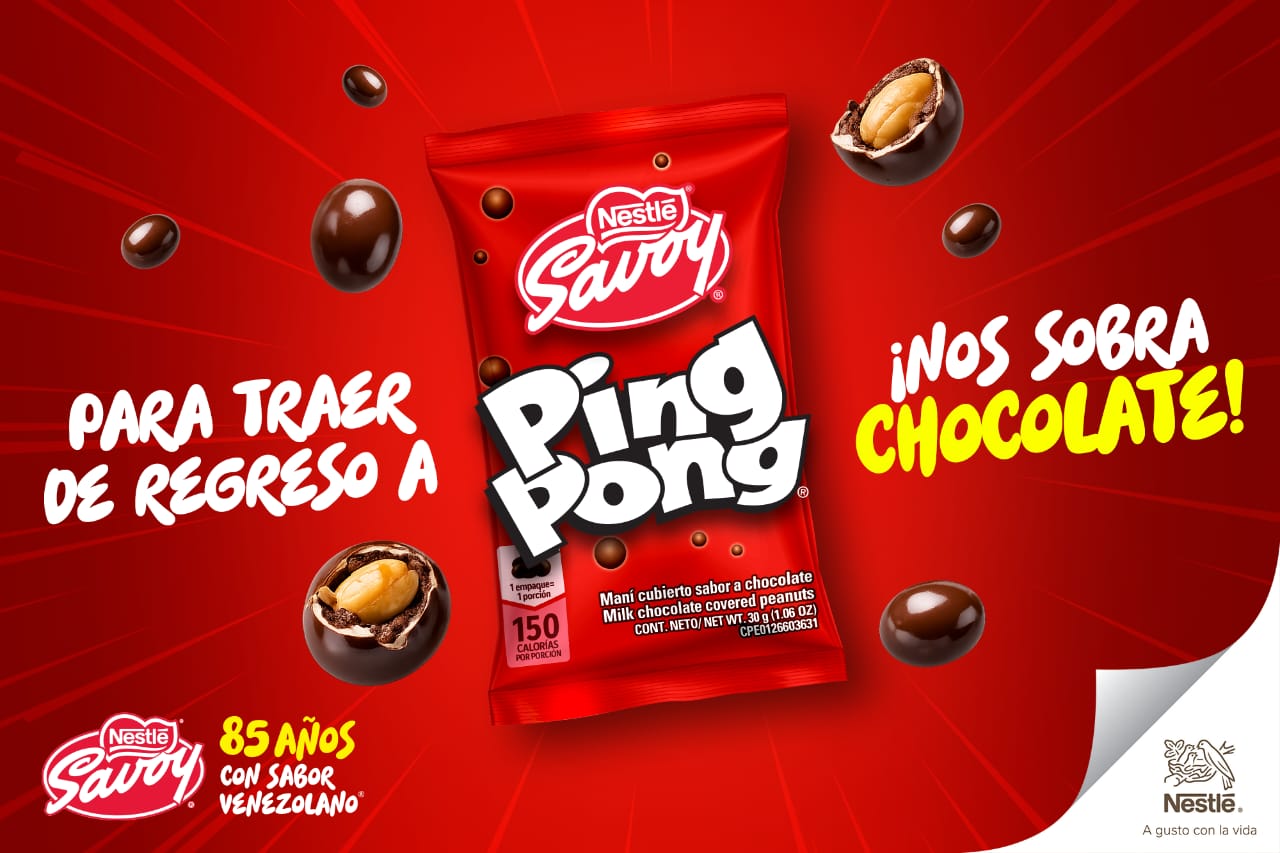 Empaque del dulce Ping Pong de Savoy en Venezuela
