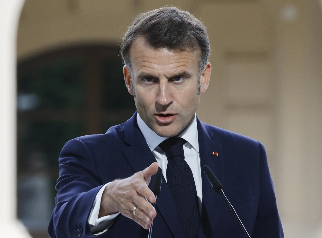 El presidente de Francia, Emmanuel Macron, en una conferencia.