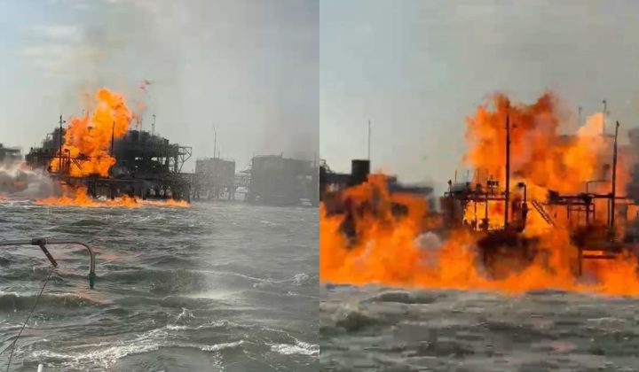 Explosión e incendio en planta Lamargas del lago de Maracaibo deja al menos dos heridos