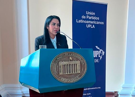 Delsa Solórzano denuncia ante el Congreso de Colombia la situación de los presos políticos en Venezuela