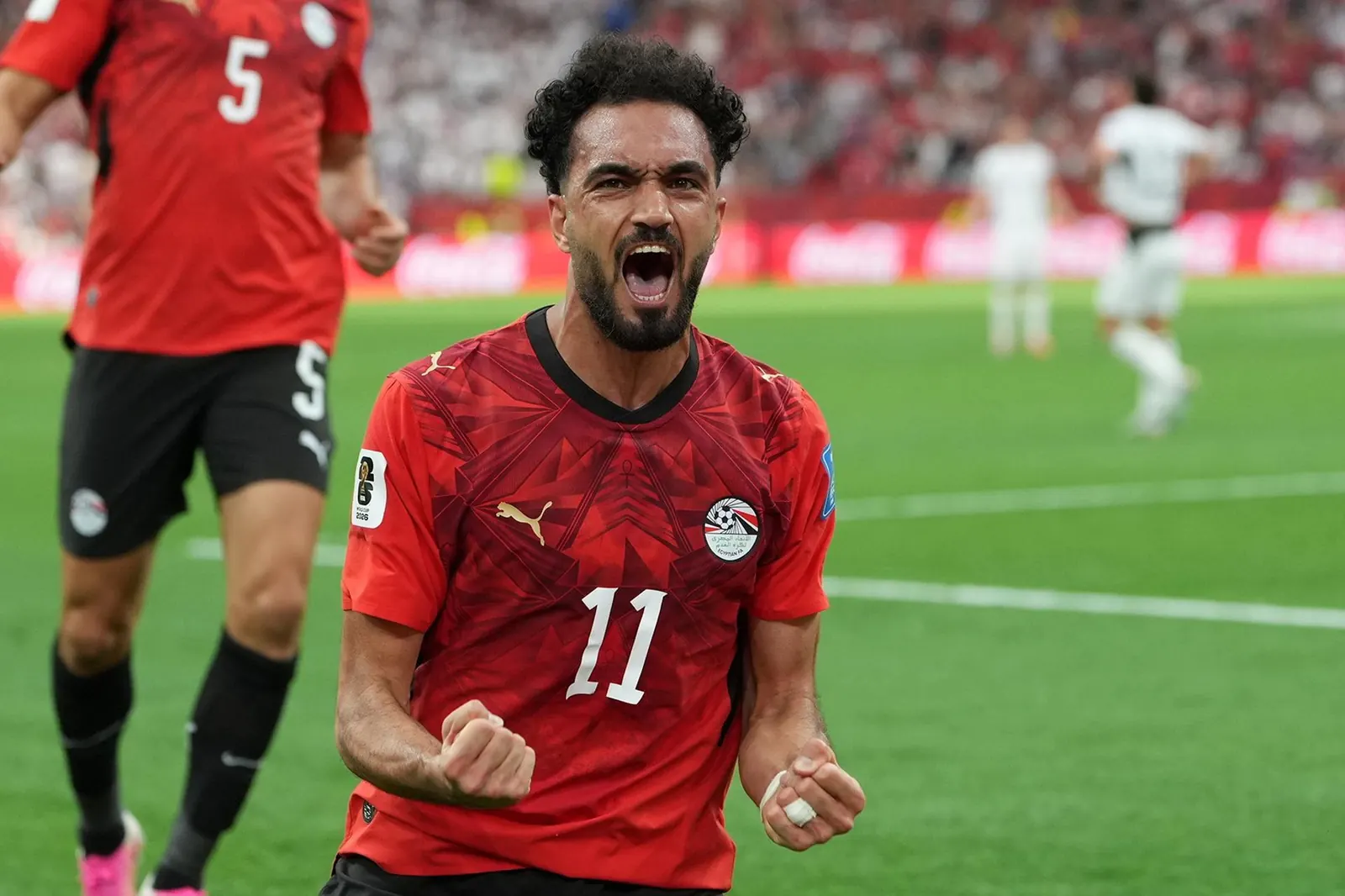 Jugadores de Egipto celebrando un gol contra Nueva Zelanda en el Mundial 2026.