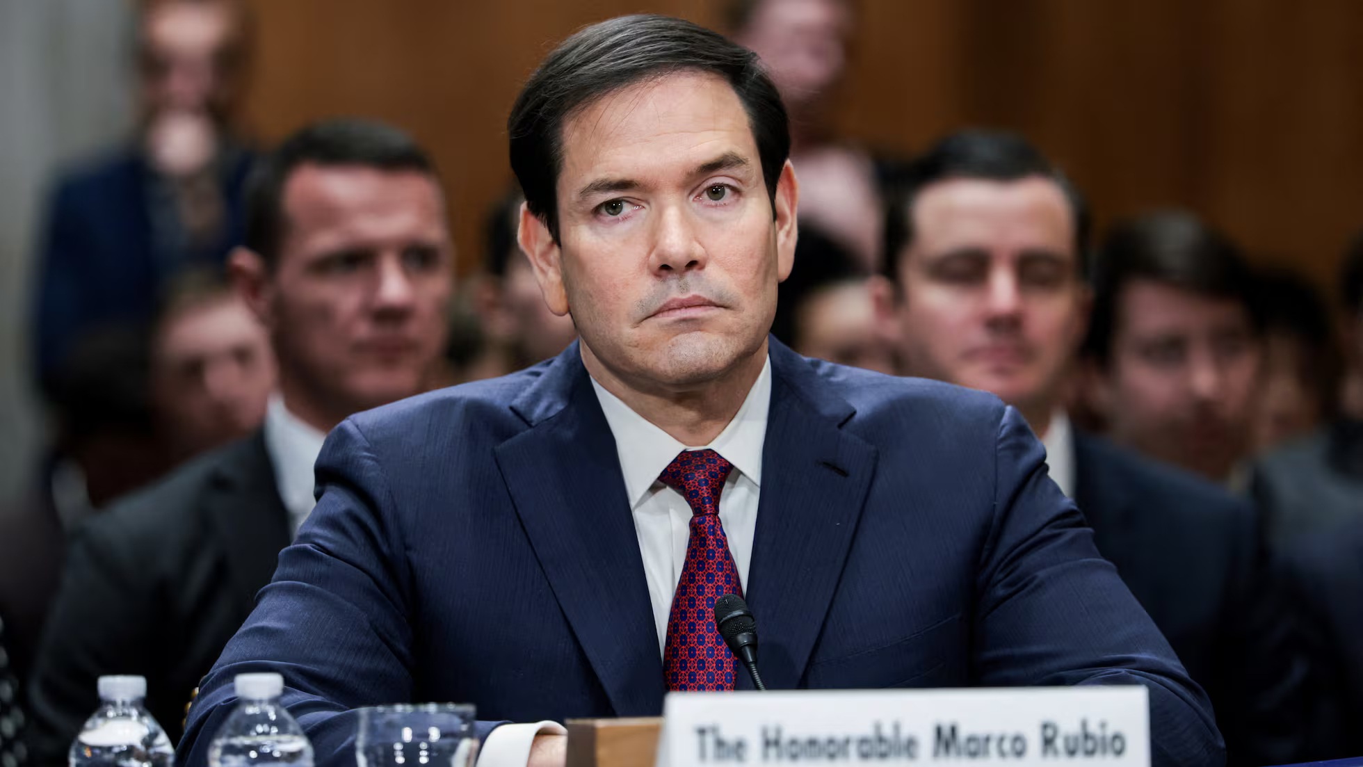 El Secretario de Estado de Estados Unidos, Marco Rubio, dirigiéndose a la Cámara de Representantes.