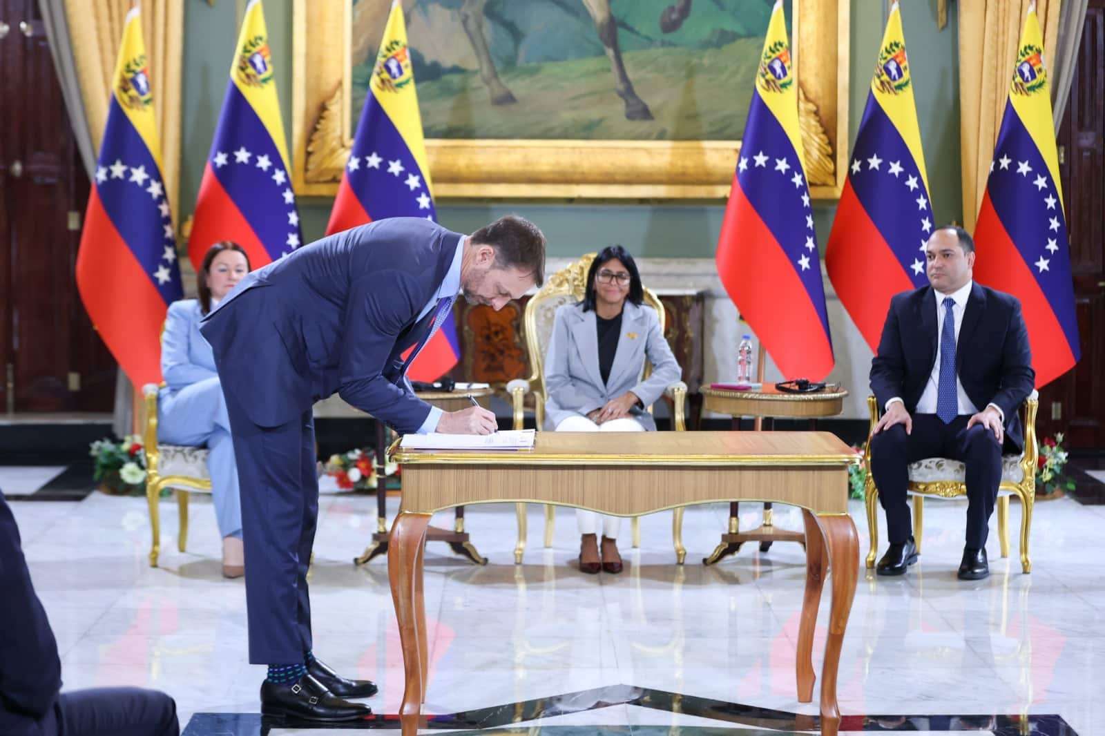 Palacio de Miraflores en Caracas, sede del gobierno interino de Venezuela.