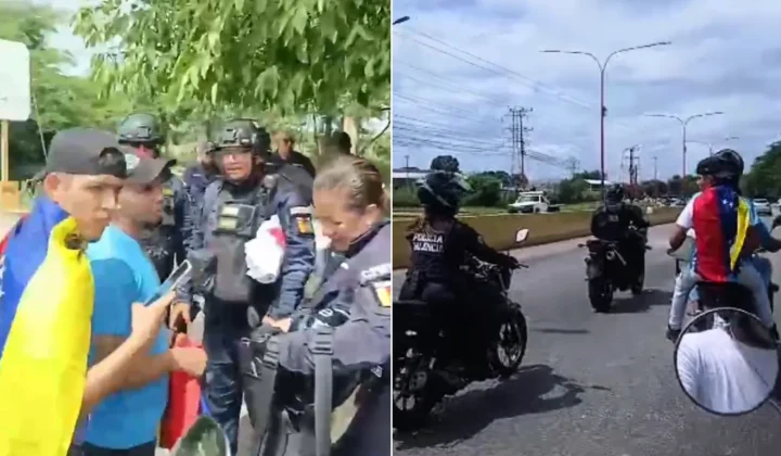 Jóvenes de Vente Venezuela detenidos en Carabobo mientras exigían elecciones presidenciales