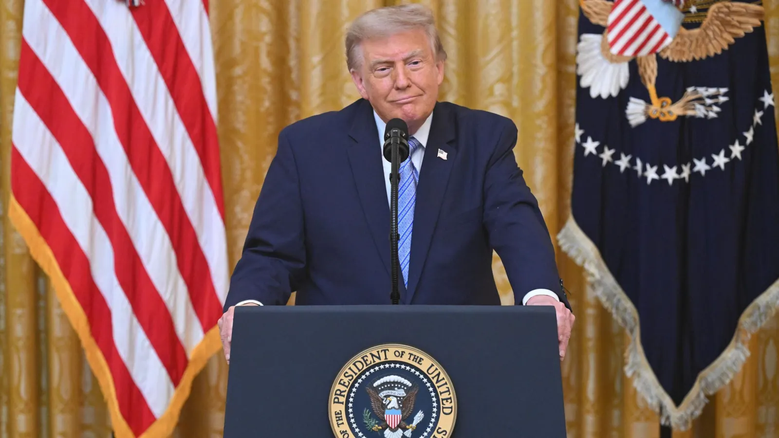 Donald Trump durante un discurso en la Casa Blanca.