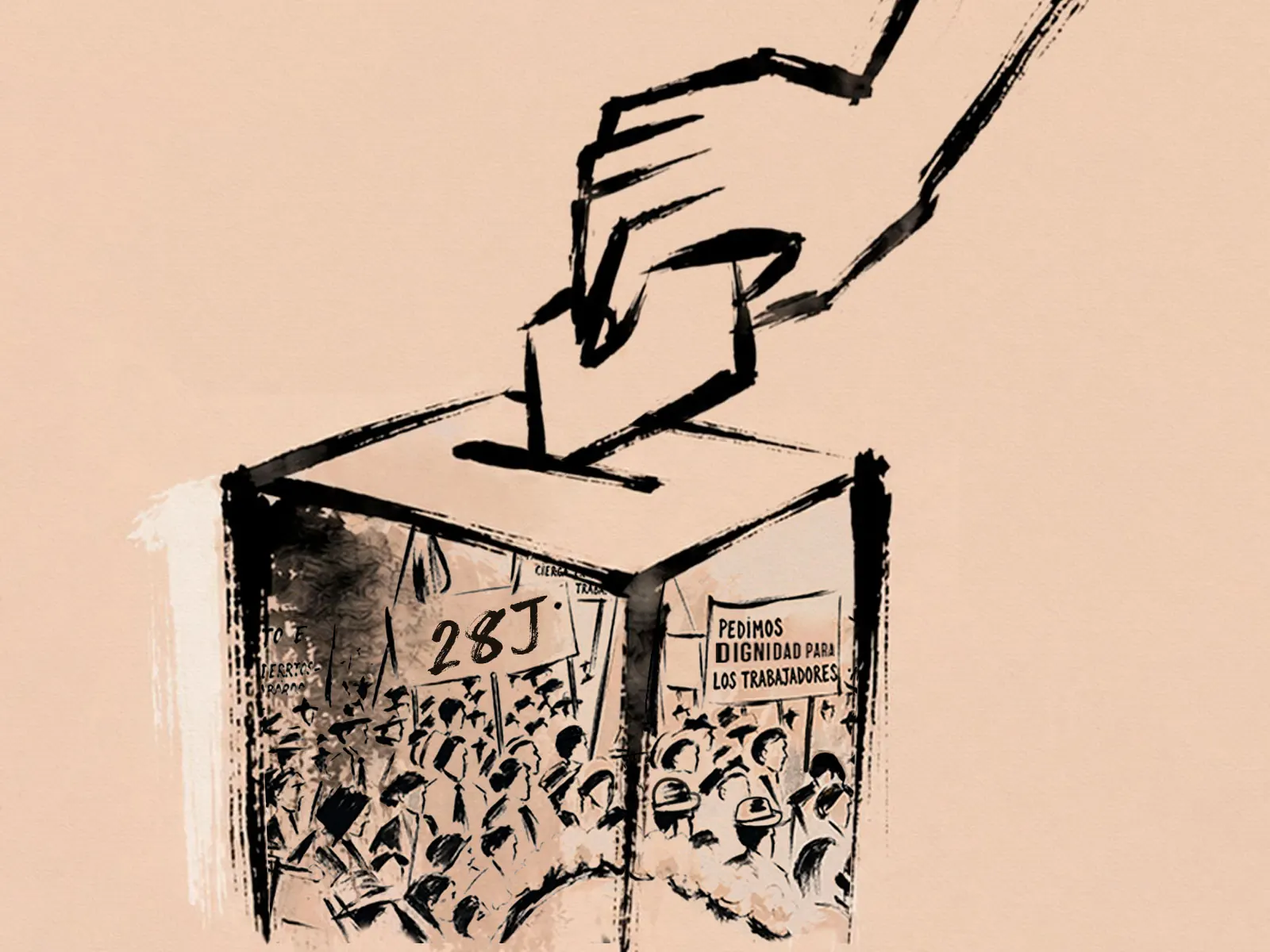 Concentración de organizaciones sindicales y sociales frente a la sede del Consejo Nacional Electoral en Caracas durante el pronunciamiento del 28 de julio de 2026