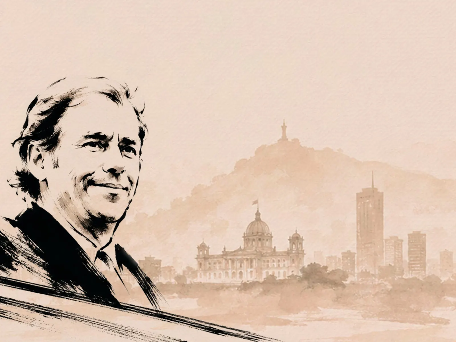 Vaclav Havel, escritor y expresidente de Checoslovaquia, en un discurso durante la transición democrática, imagen de archivo
