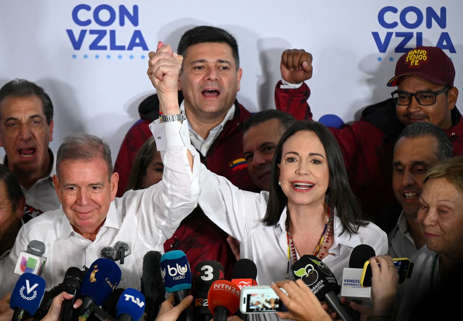 El candidato presidencial Edmundo González Urrutia durante un acto de campaña antes de las elecciones del 28 de julio de 2024 en Venezuela