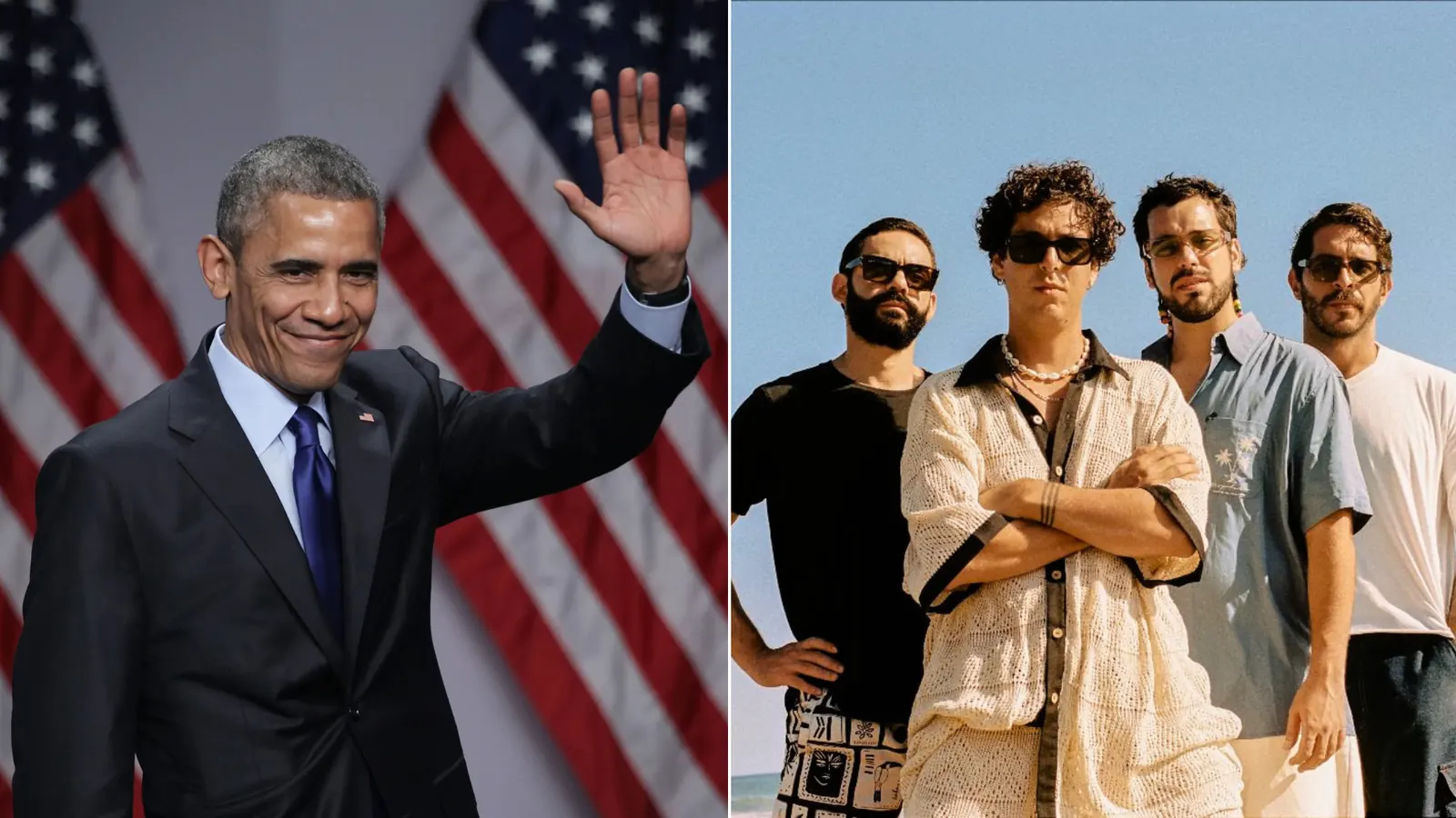 Barack Obama sonriendo junto a la portada de su playlist de verano 2026 que incluye a Rawayana
