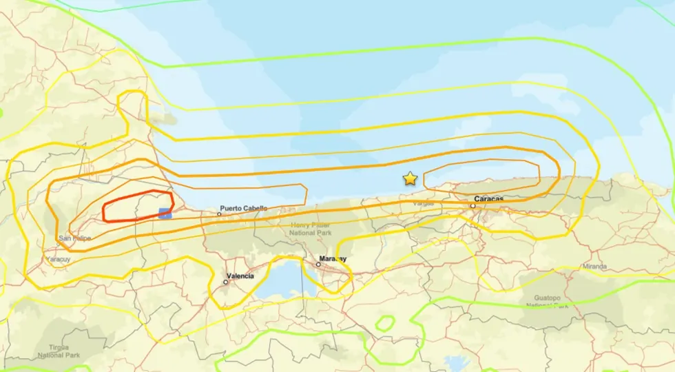 USGS reubica epicentro del segundo sismo del 24-J en Catia La Mar, La Guaira
