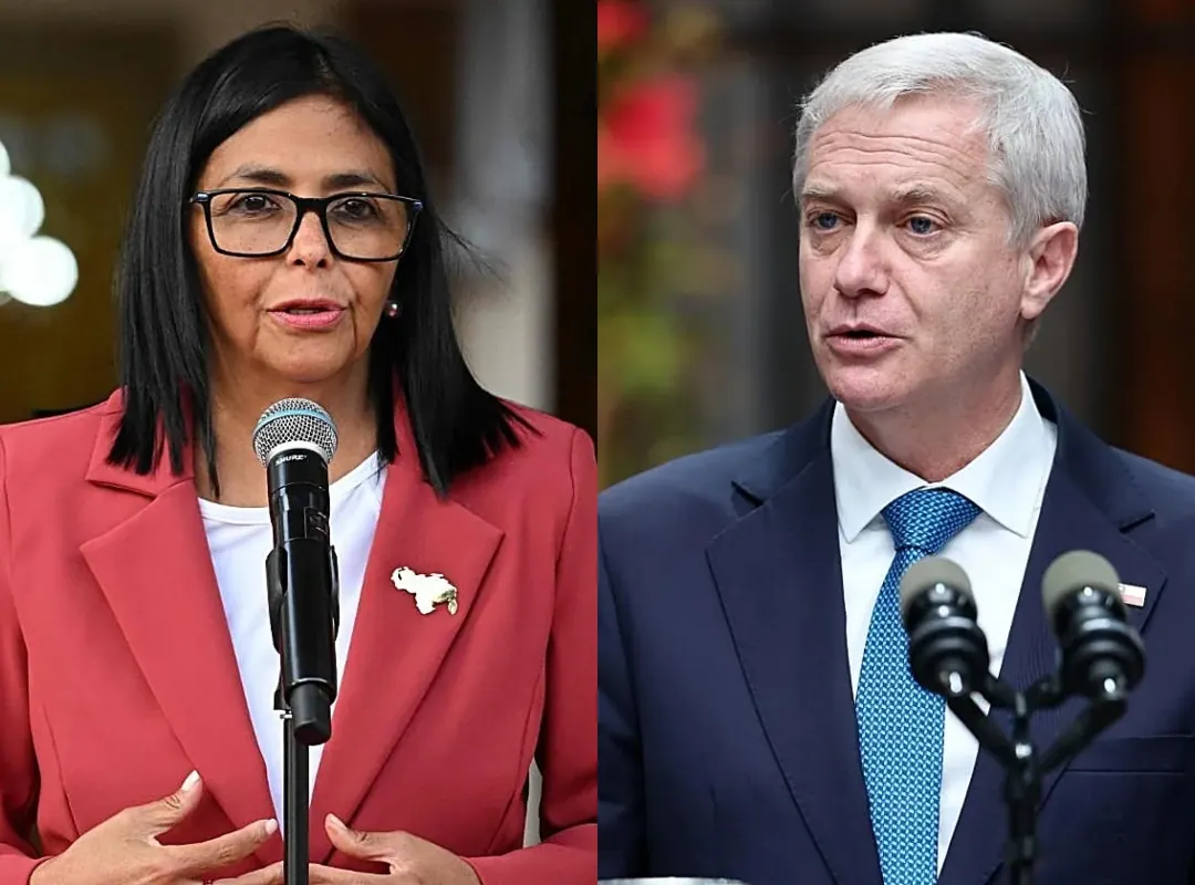 Delcy Rodríguez, presidenta encargada de Venezuela, durante su mensaje al presidente chileno José Antonio Kast sobre agenda de cooperación bilateral