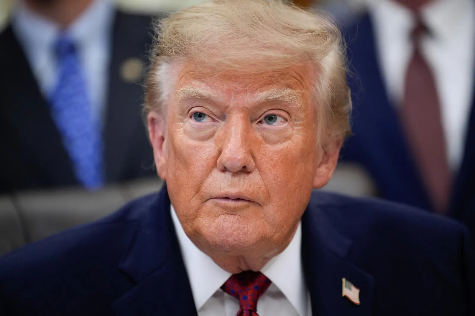 El presidente Donald Trump durante un acto de reconocimiento a la tripulación del buque USS Billings en Estados Unidos