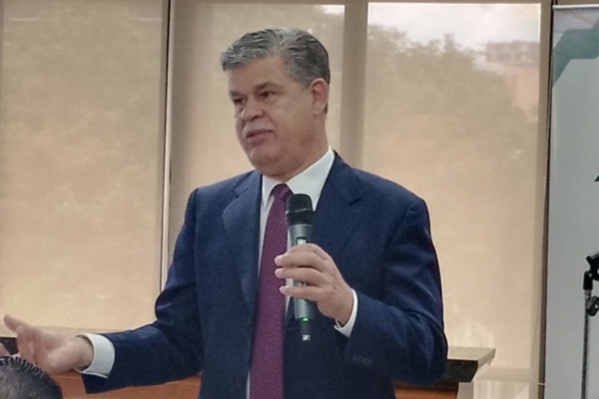 Pedro Pacheco, presidente de la Asociación Bancaria de Venezuela (Asobanca), durante su intervención en la 82° Asamblea Anual de Fedecámaras.